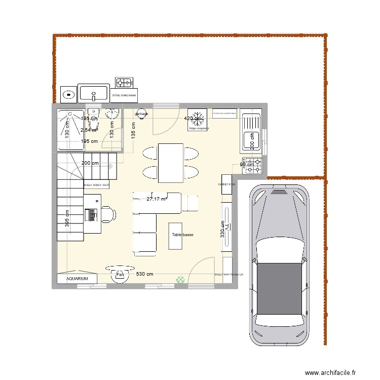 maison Calamba. Plan de 2 pièces et 30 m2