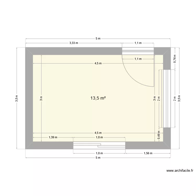SIMON VANNES. Plan de 1  et 14 m²