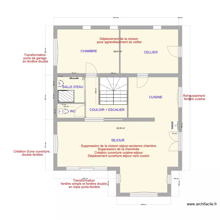 Rez de chauss&eacute;e bis. Plan de 
