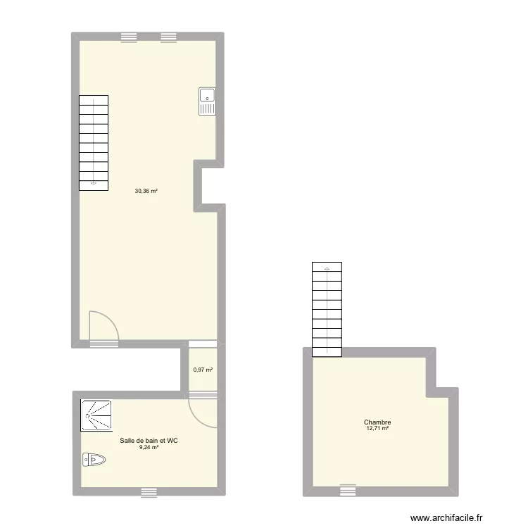 Appartement 6. Plan de 4 et 53 m² Appartement 6. Plan de 4 et 53 m²