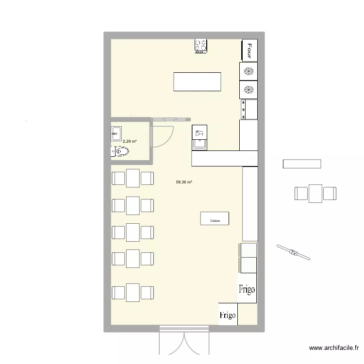 LE PALAIS FAIM V6. Plan de 2 Pièces et 64 m²