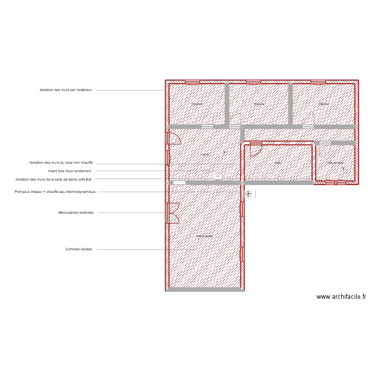 Lestang étape 2. Plan de 8 pièces et 113 m2