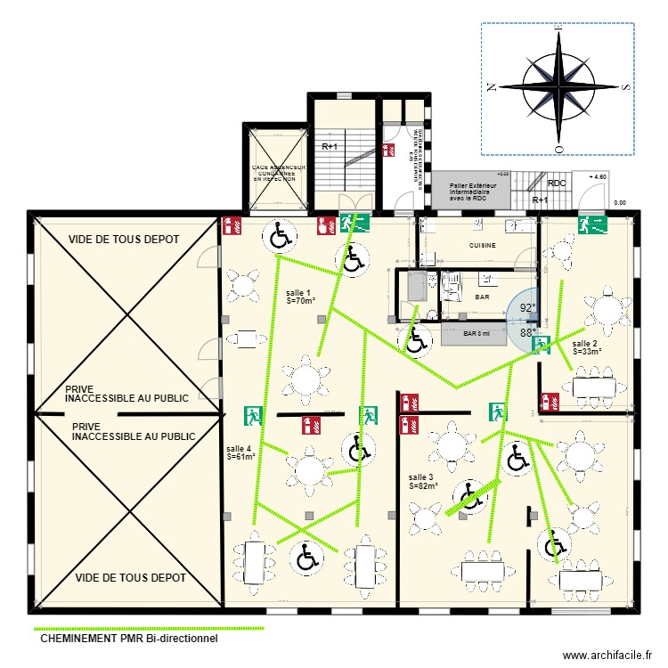 AFRICA RESTAURANT LOUNGE. Plan de 5 pièces et 448 m2