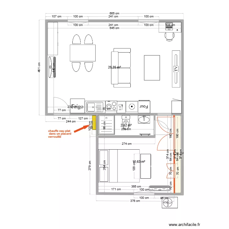Thuillat T2 1er Projet Chauff V0. Plan de 
