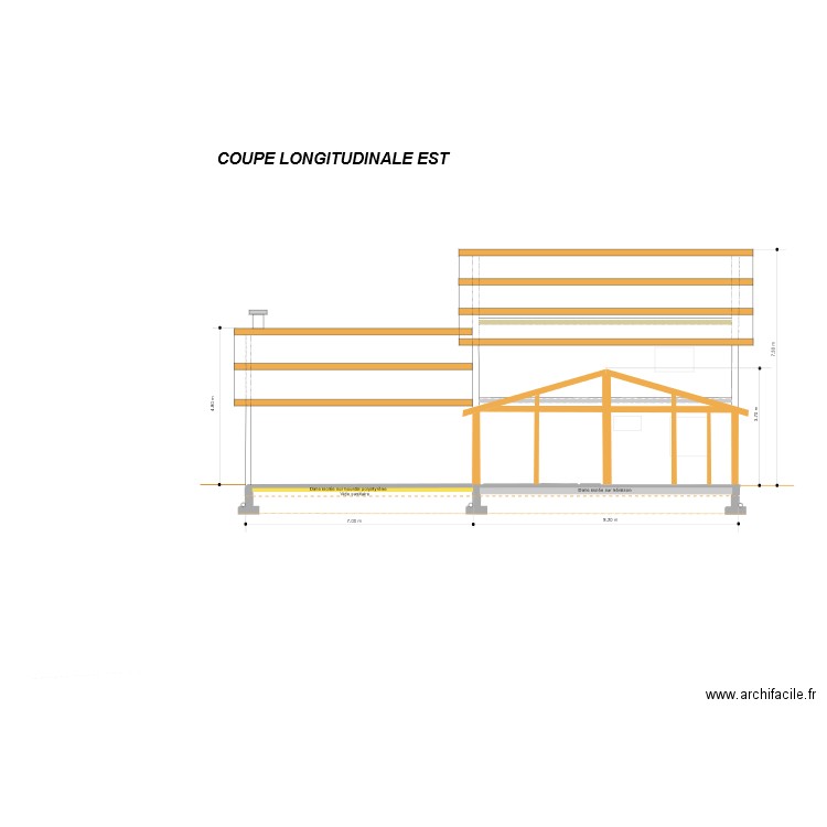 COUPE LONGITUDINALE EST. Plan de 1 pièce et 0 m2