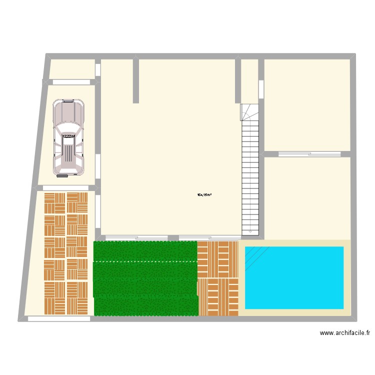 plage haouaria. Plan de 2 pièces et 176 m2