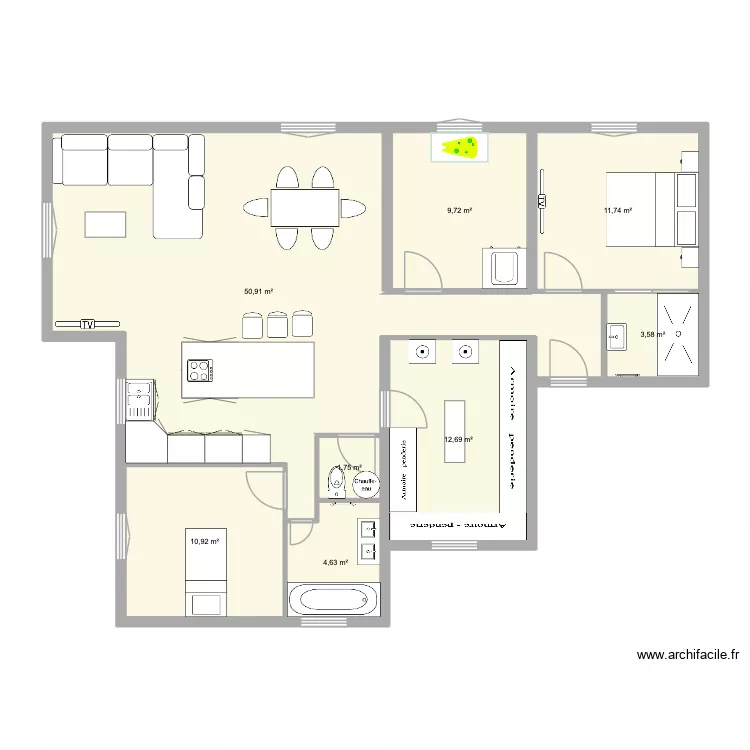 maison jordan. Plan de 8  et 106 m²