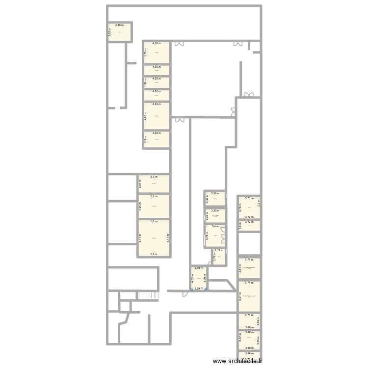 hoa nam. Plan de 20 pièces et 282 m2