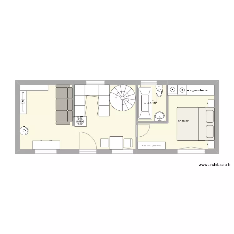PLAN DE BASE ST GILDAS test 6. Plan de 3 Pièces et 40 m² PLAN DE BASE ST GILDAS test 6. Plan de 3 Pièces et 40 m²