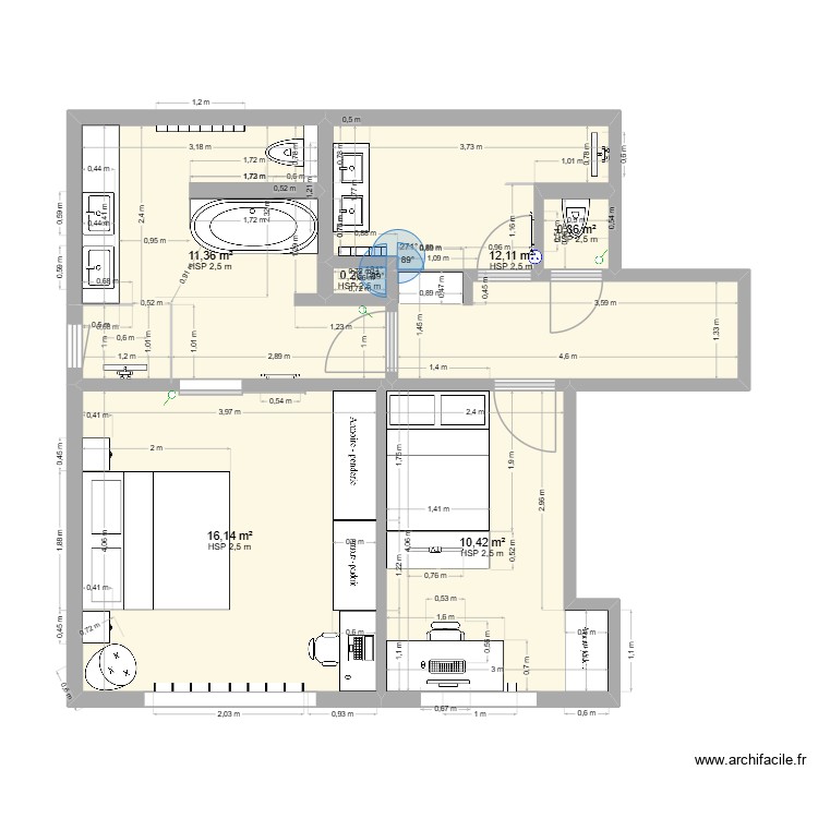 1er &eacute;tage Parklaan 50 v13. Plan de 0 pièce et 0 m2