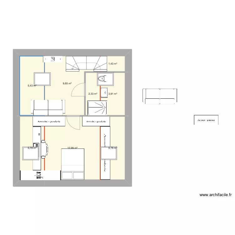 comble ss sdb. Plan de 0 pièce et 0 m2