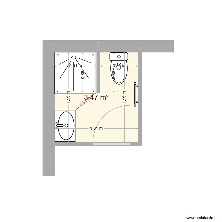 haddad sdb. Plan de 0 pièce et 0 m2