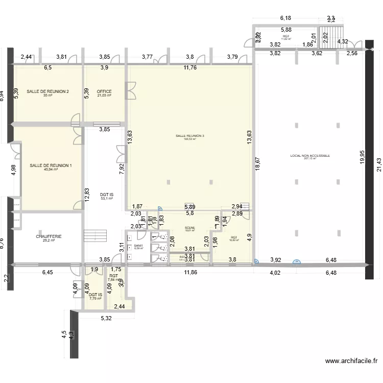 EGLISE ST VINVENT DE PAUL. Plan de 20  et 633 m²
