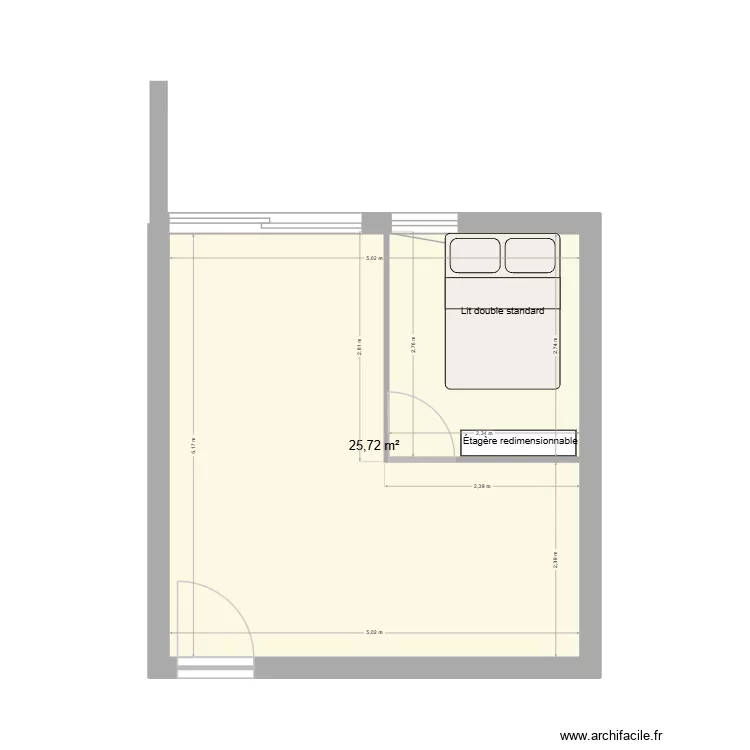 sete. Plan de 1  et 26 m²