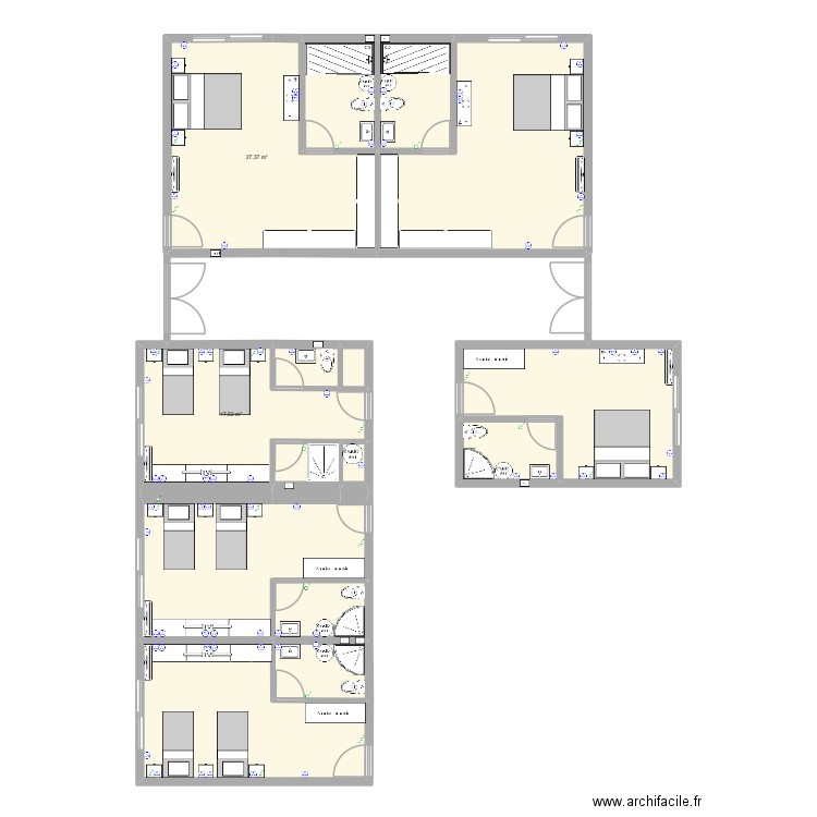 Palais Emirate. Plan de 15 pièces et 159 m2