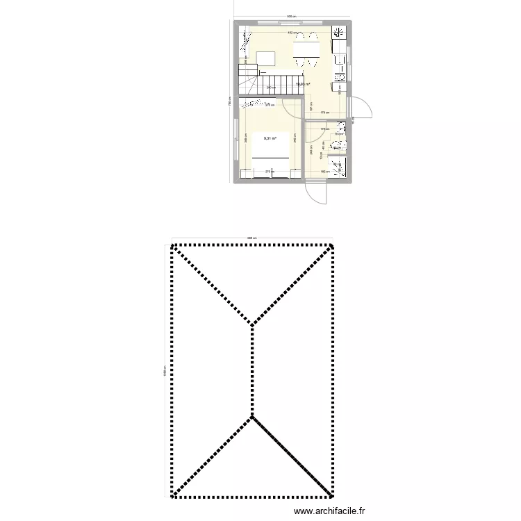 bungalow 2 chambre Pihaa. Plan de 