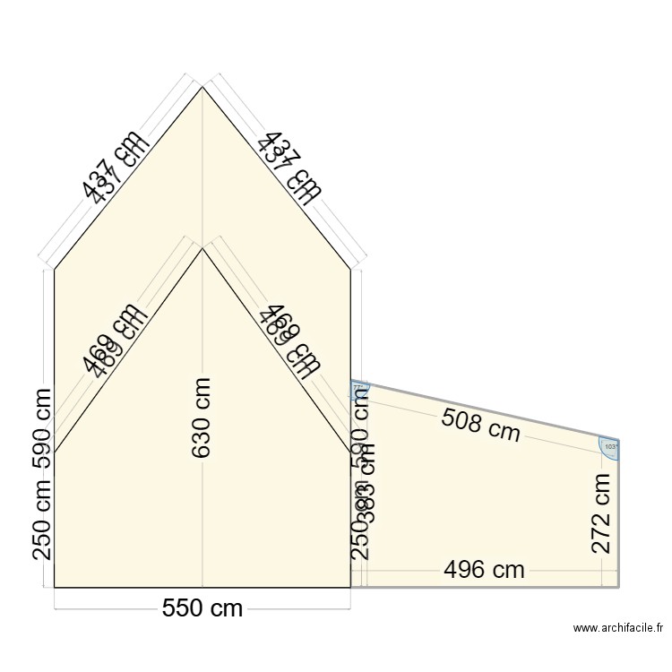 coupe. Plan de 0 pièce et 0 m2