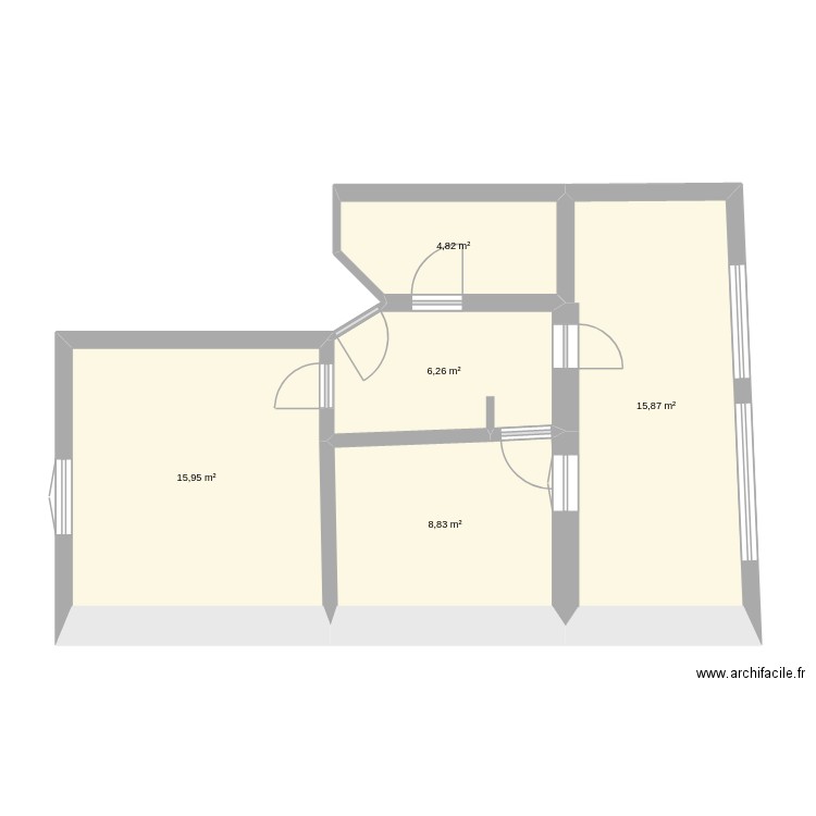 pamiers rdc. Plan de 5 pièces et 52 m2