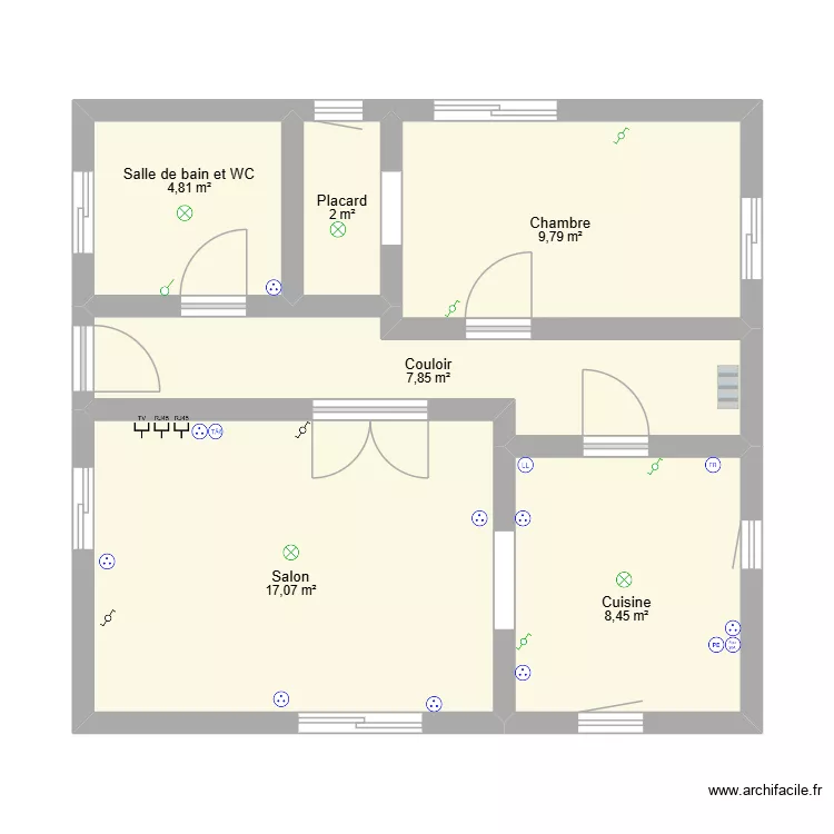 appart oral 2. Plan de 6  et 50 m²