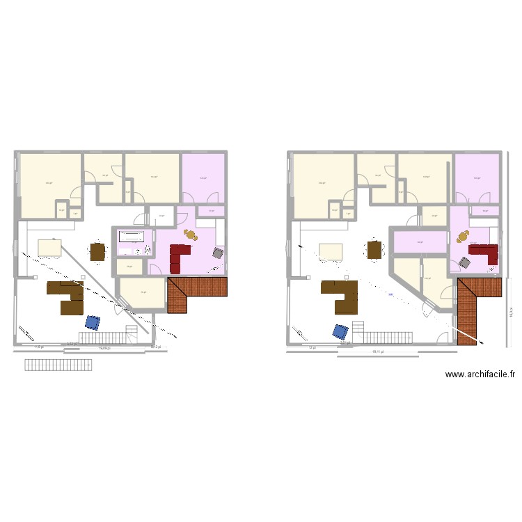 Plan 1. Plan de 25 pièces et 186 m2