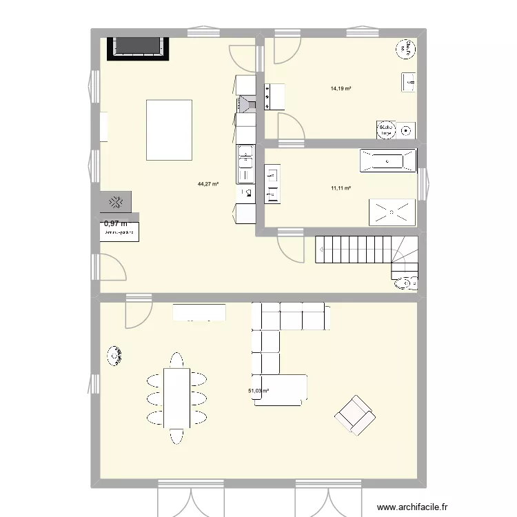 Montregard. Plan de 4 et 121 m² Montregard. Plan de 4 et 121 m²