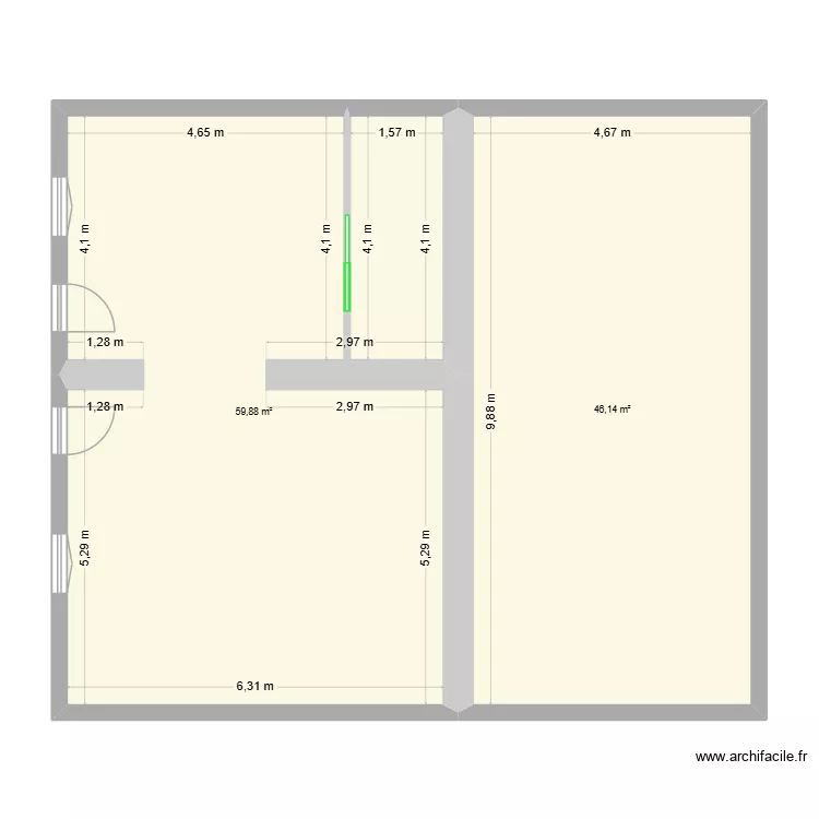 MAISON ROCHERAN. Plan de 2  et 106 m²