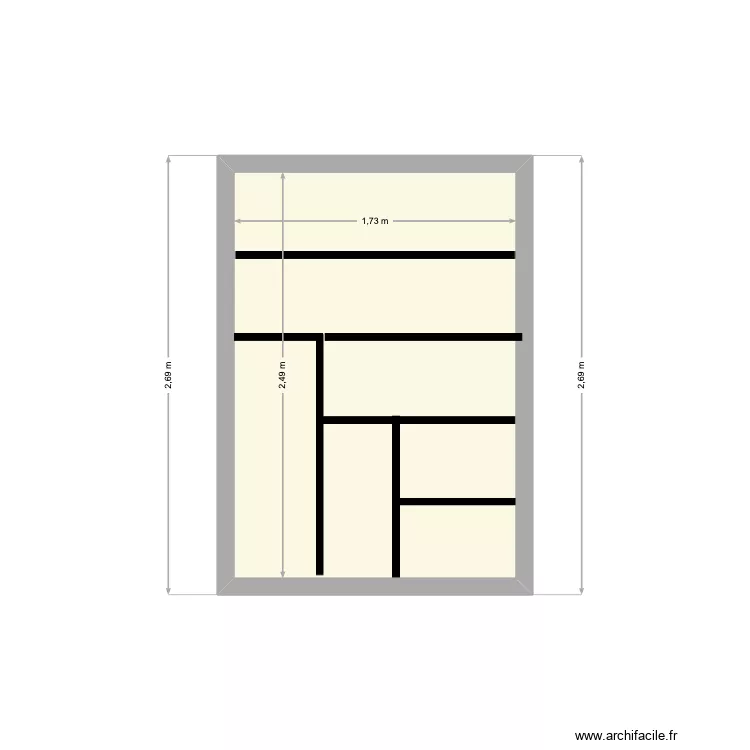 salle de bain. Plan de 1 pièce et 4 m²