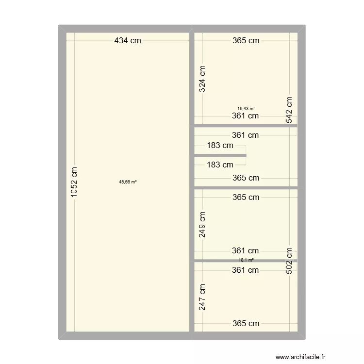 Gommard. Plan de 3  et 83 m²