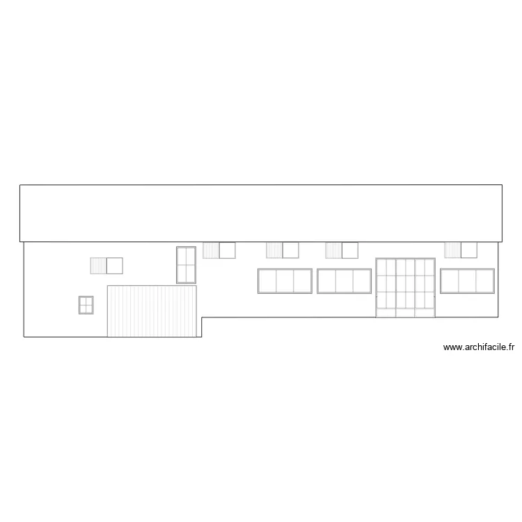 Fa&ccedil;ade ouest apr&egrave;s travaux. Plan de 