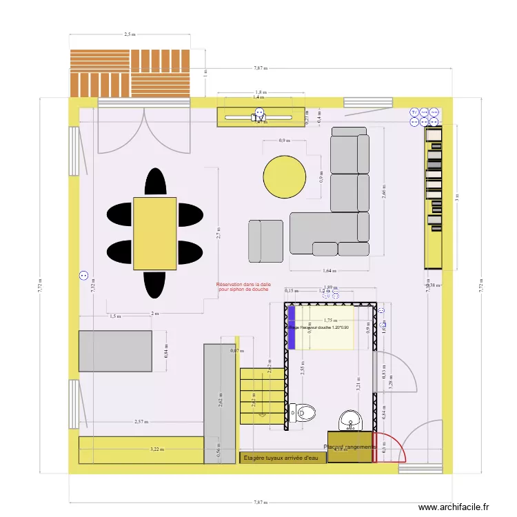 Salle d´eau RDC. Plan de 1 et 55 m² Salle d´eau RDC. Plan de 1 et 55 m²