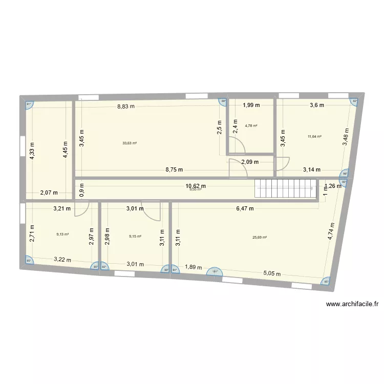 ETAGE 1 TROISIEMECONFIG. Plan de 7  et 104 m²