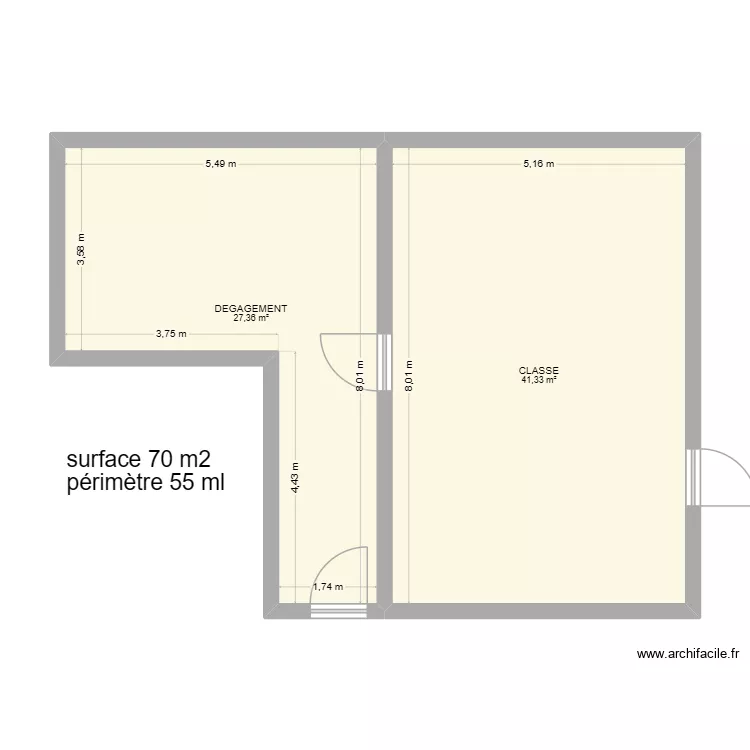 College ESSA33. Plan de 2 et 69 m² College ESSA33. Plan de 2 et 69 m²