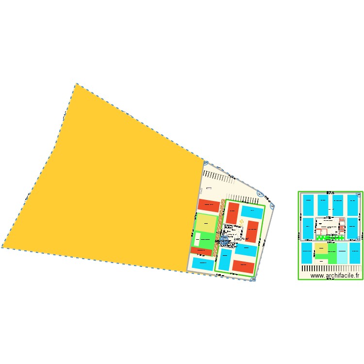 Padel Tour bis avec 3m de degagement. Plan de 29 pièces et 4243 m2