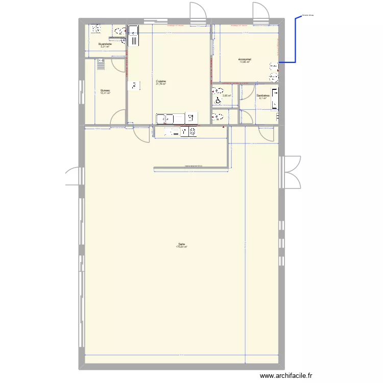 Sestra placo. Plan de 7  et 248 m²