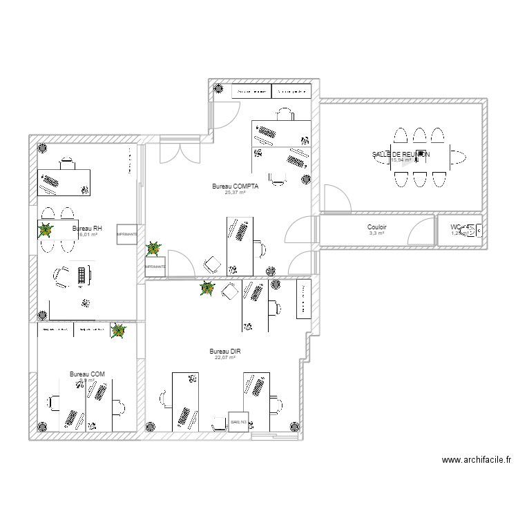 Bureaux groupe v1.1. Plan de 0 pièce et 0 m2