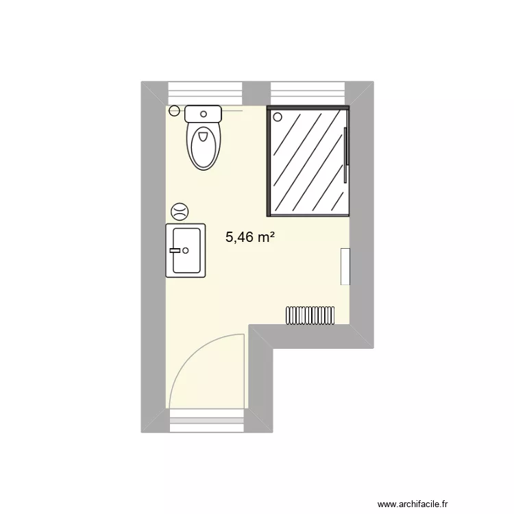 Simulation future SDD. Plan de 1  et 5 m²