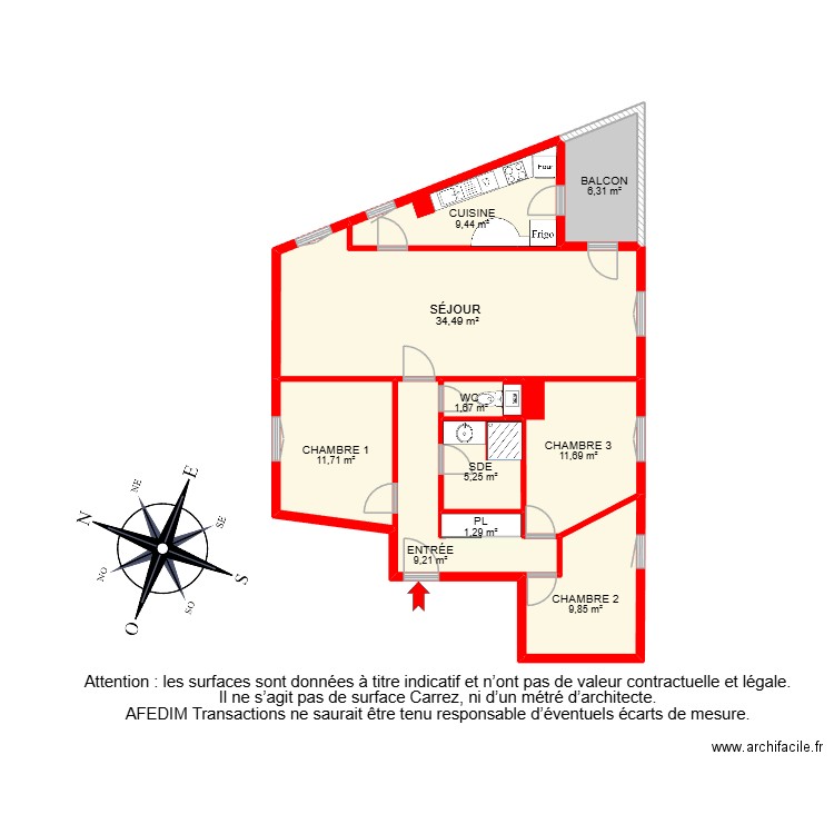 BI 32603. Plan de 12 pièces et 119 m2