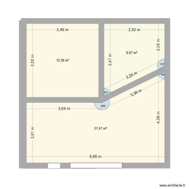 Tolo one. Plan de 3  et 42 m²