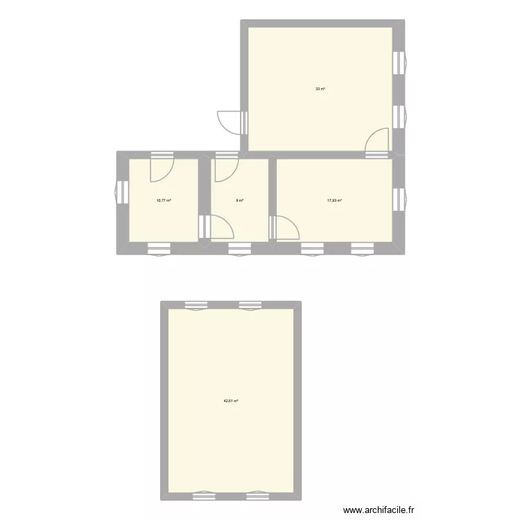 Muro Achat 3 ch. Plan de 5  et 113 m²