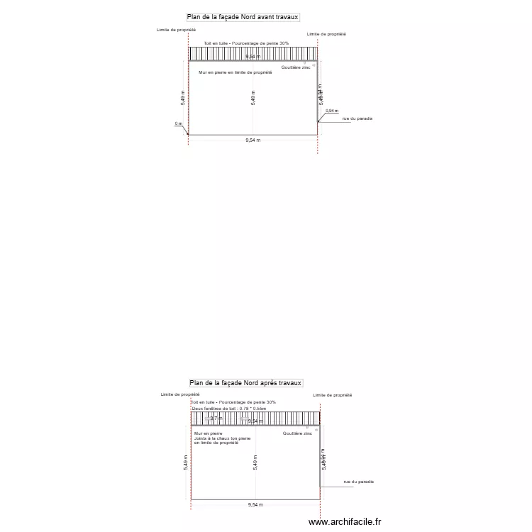 plan-facade-nord. Plan de 
