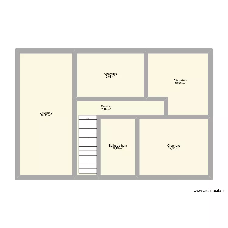 274 niveau 02 sergent lucette beaurainville. Plan de 6  et 69 m²