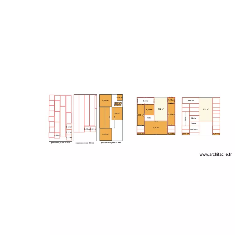 projet am&eacute;nagement tete de lit ch bleue. Plan de 