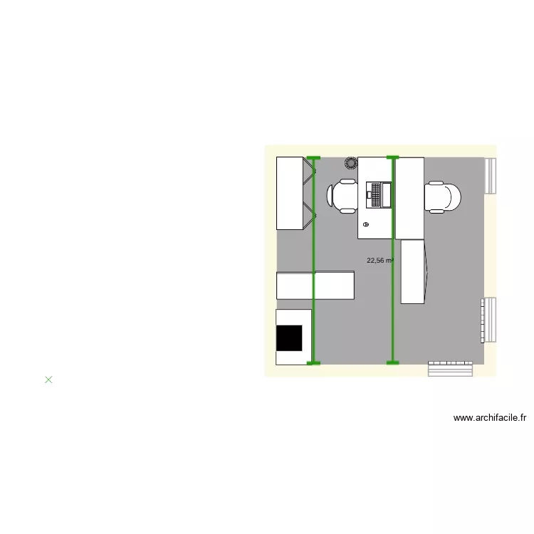 emile. Plan de 1  et 23 m²