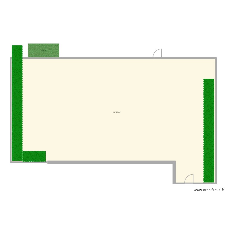 extérieur. Plan de 1 pièce et 187 m2