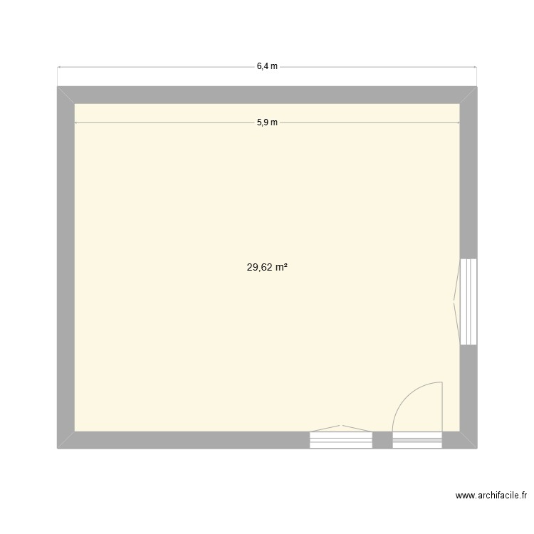LaPuye_PetiteMaison. Plan de 1 pièce et 30 m2