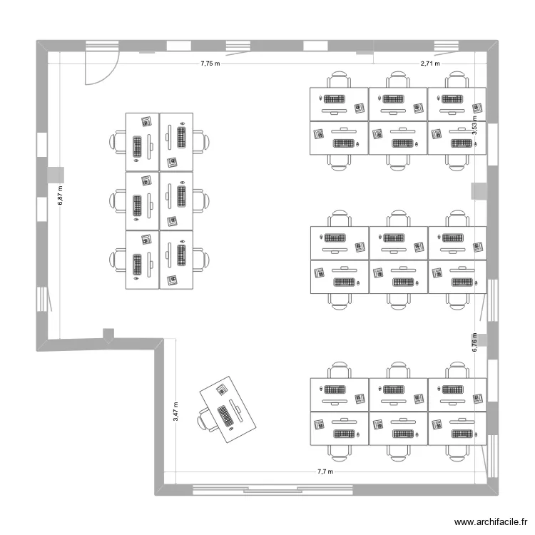Plan 5 Pièces 97 m² – Bureau – Par RenaudCattet ️ | ArchiFacile