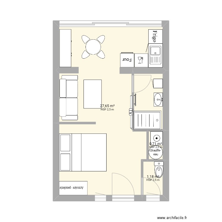 app cap 9 3. Plan de 3 pièces et 30 m2