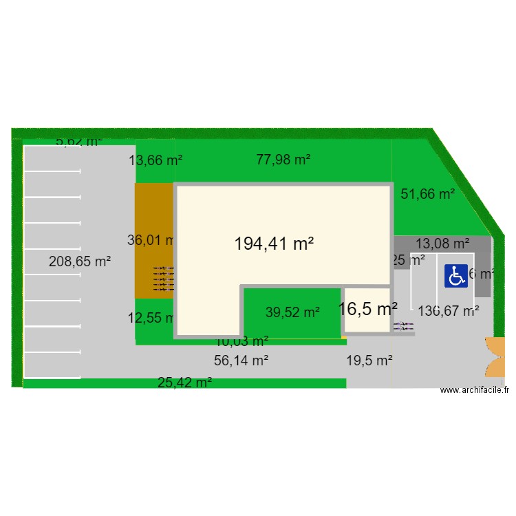 Projet cabinet kiné PRESENTATION V1 (11 places + 1) 315m2. Plan de 2 pièces et 211 m2