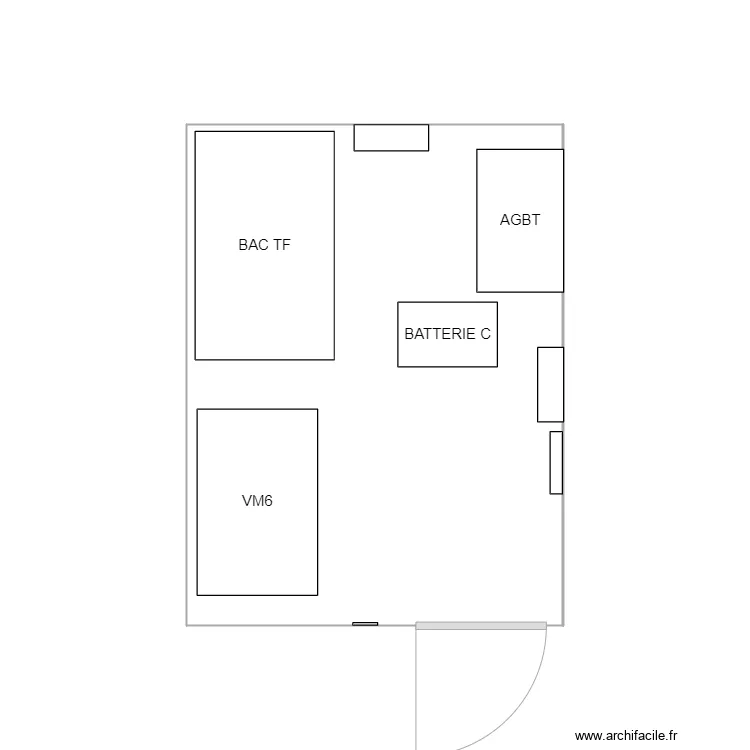 POSTE LARMEROUX VANVES EXISTANT. Plan de 1  et 12 m²