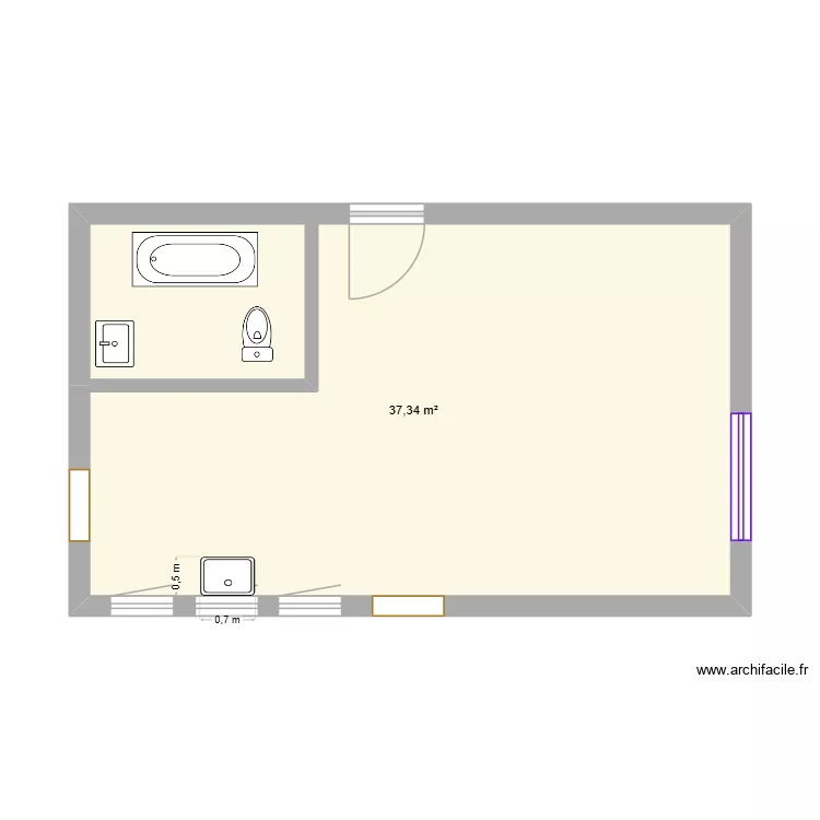 Chabeau de popo. Plan de 1  et 37 m²